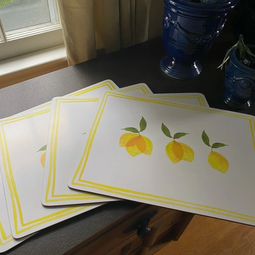 Williams Sonoma Lemon Hard Placemats (Set of 4)